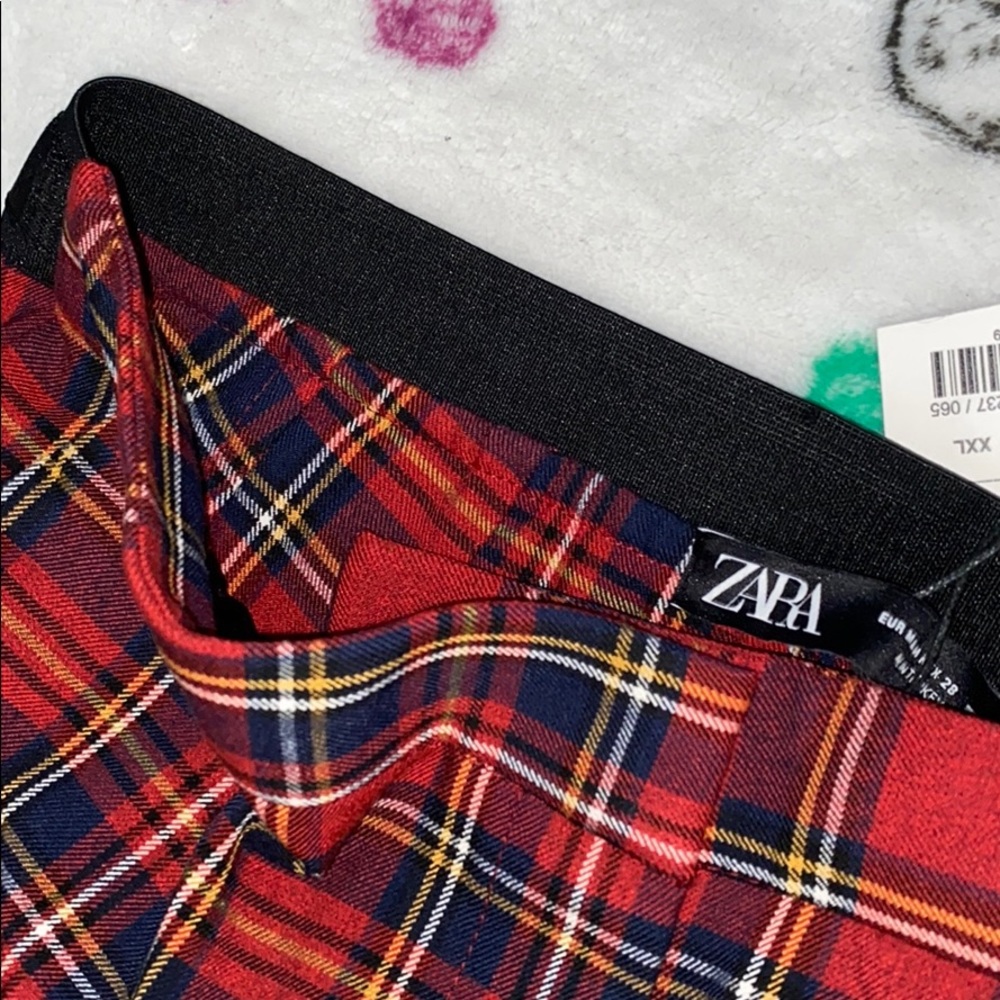 Plaid stretchy leggings